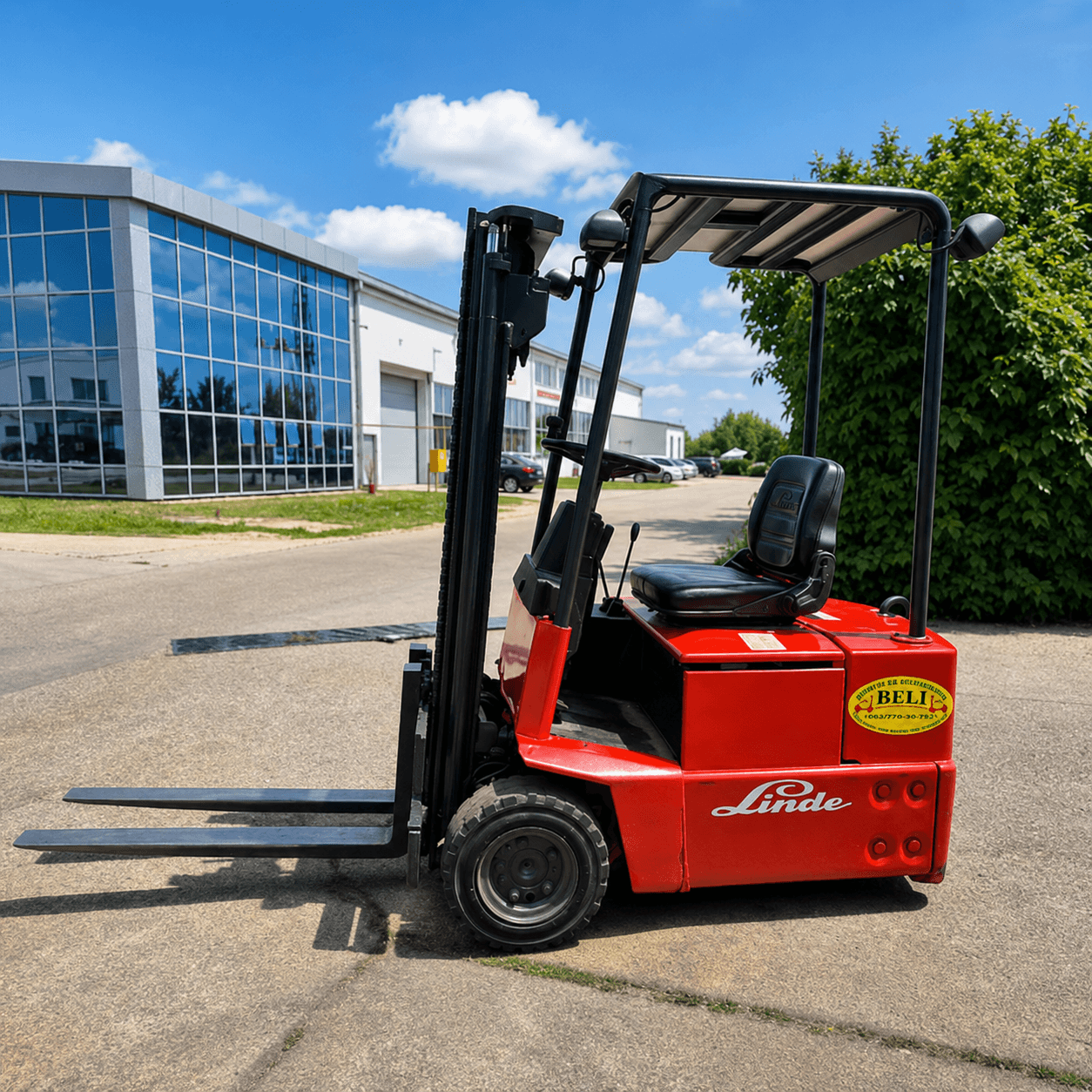 Linde E12 – elektro viljuškar, 1.2t