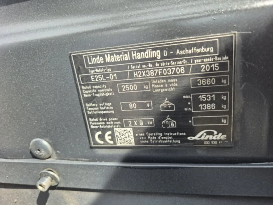 Linde E25L – elektro viljuškar, 2.5t / 4m - Slika 4